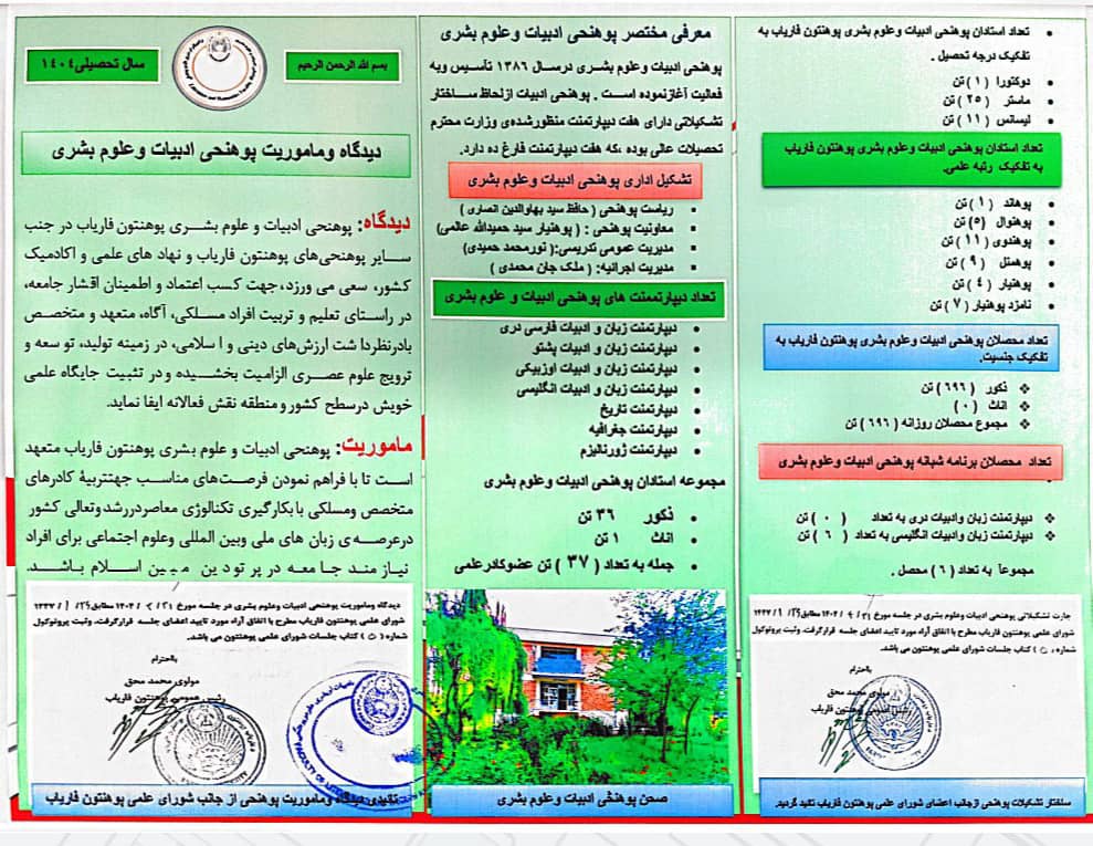 بروشورپوهنحی ادبیات علوم بشری